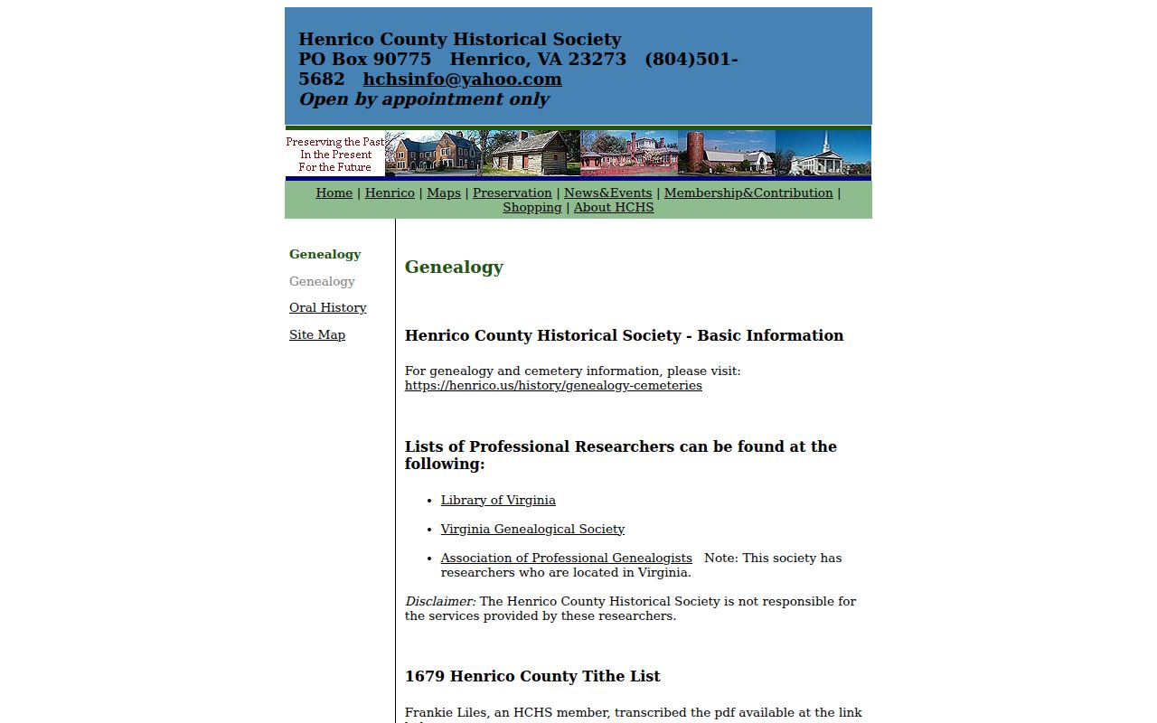 Short Pump city directory research at the Henrico Historical Society genealogy resource